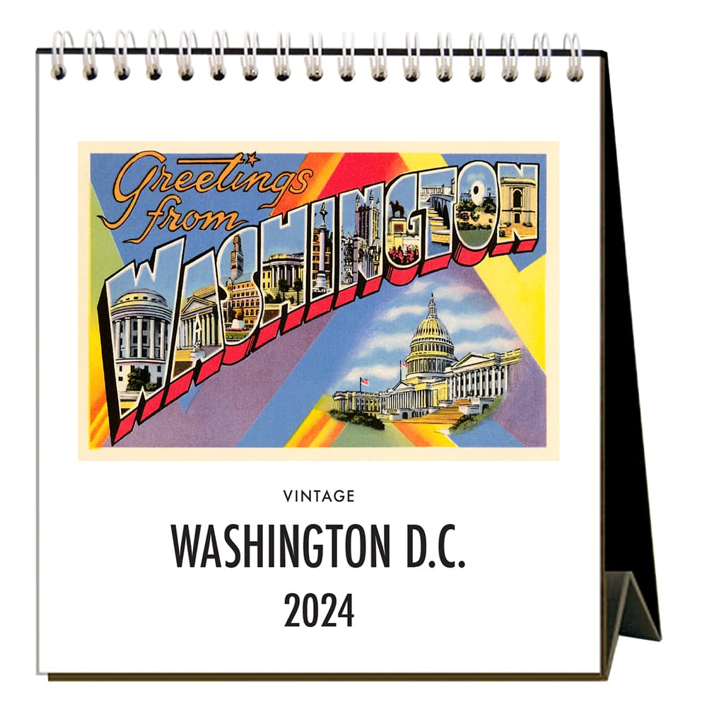 Washington DC Nostalgic 2024 Easel Desk Calendar