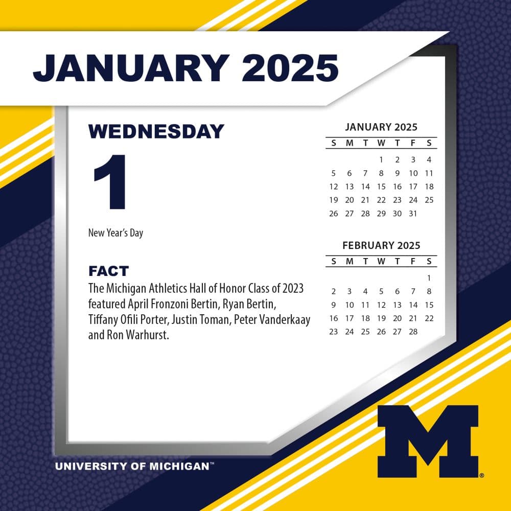 COL Michigan Wolverines 2025 Desk Calendar First Alternate Image