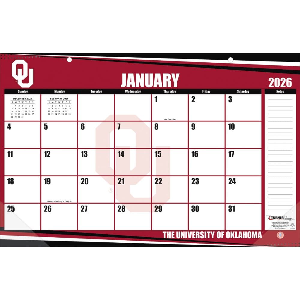 image Oklahoma Sooners 2026 Desk Pad 17" X 11"