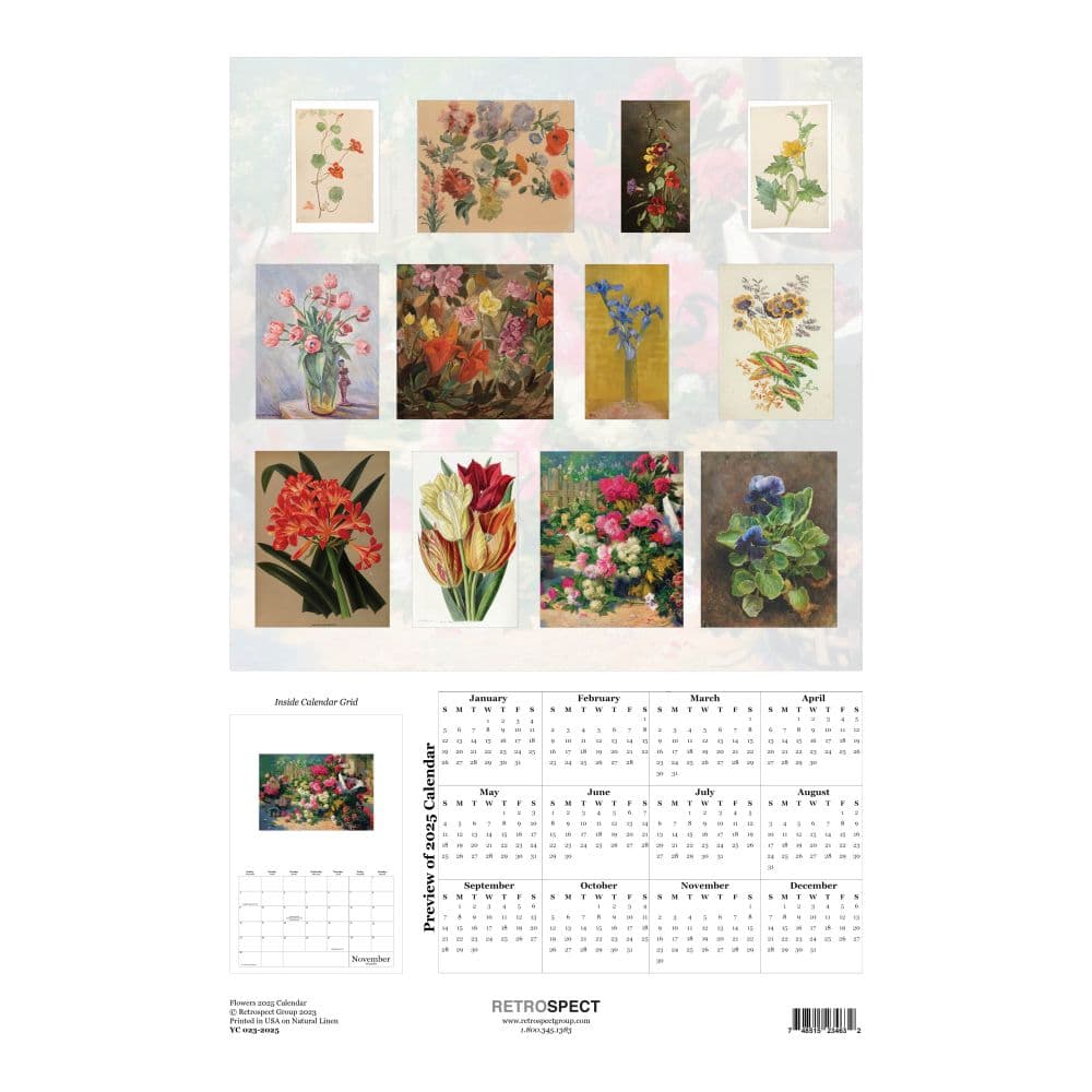 Flowers Poster 2025 Wall Calendar