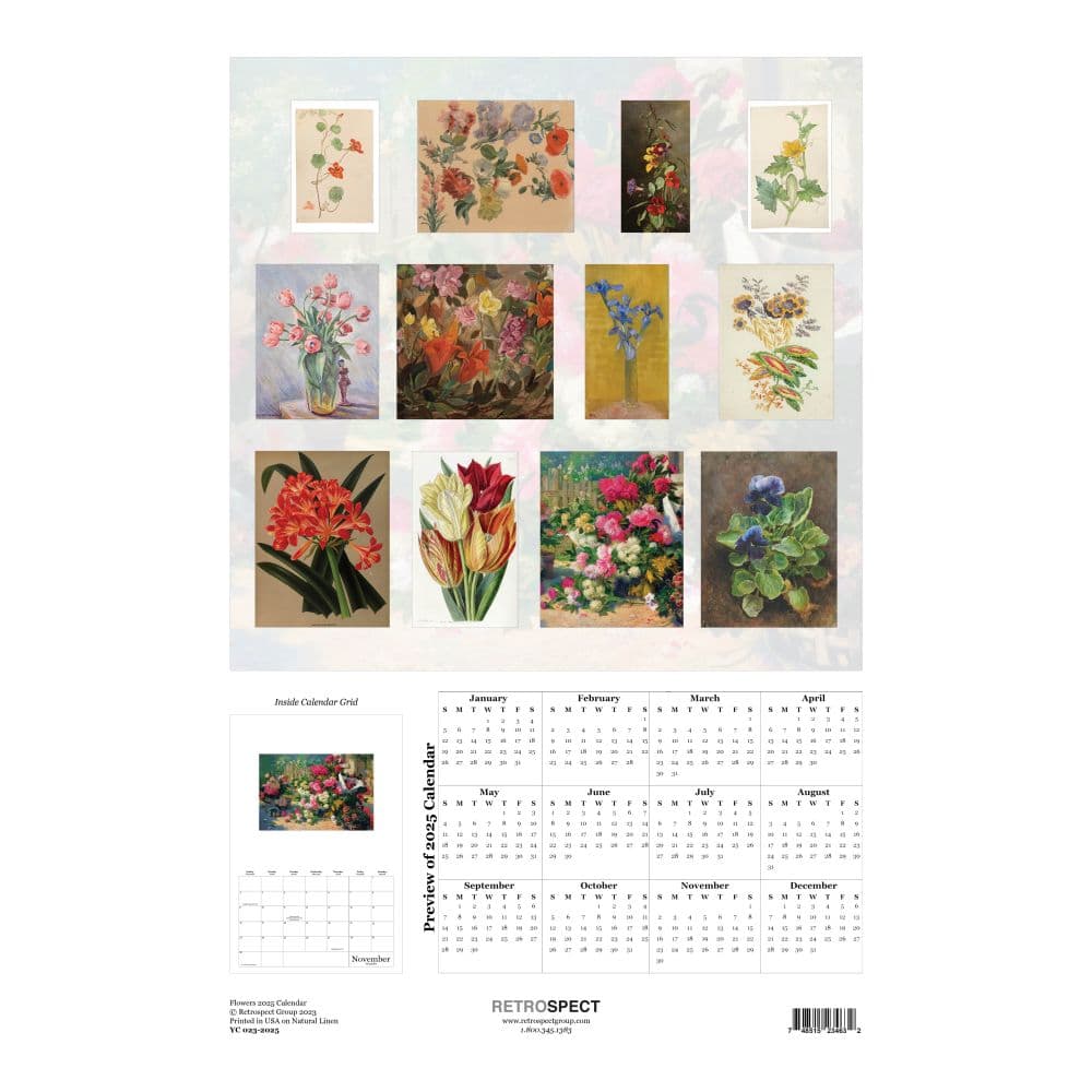 Flowers Poster 2025 Wall Calendar First Alternate Image width="1000" height="1000"