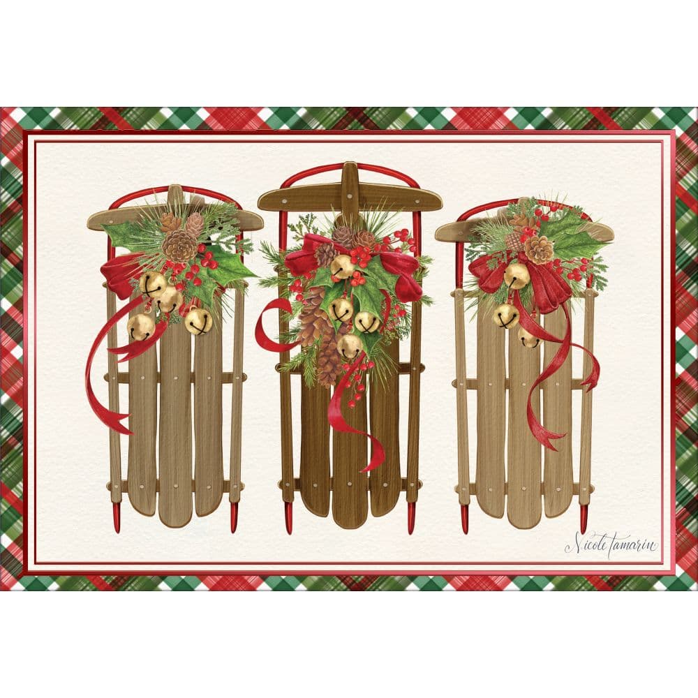 Seasonal Sleds by Nicole Tamarin Petite Christmas Cards Main Image