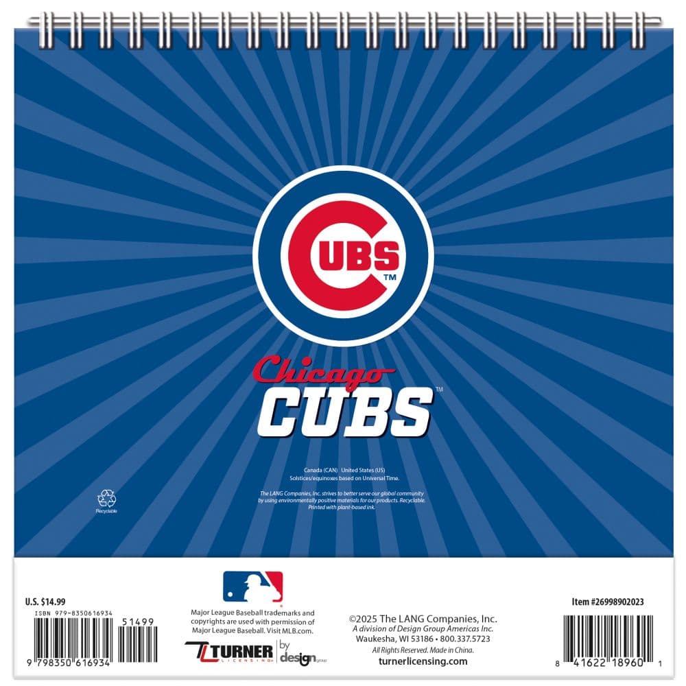 MLB Chicago Cubs 2026 Easel Desk Calendar Second Alternate Image