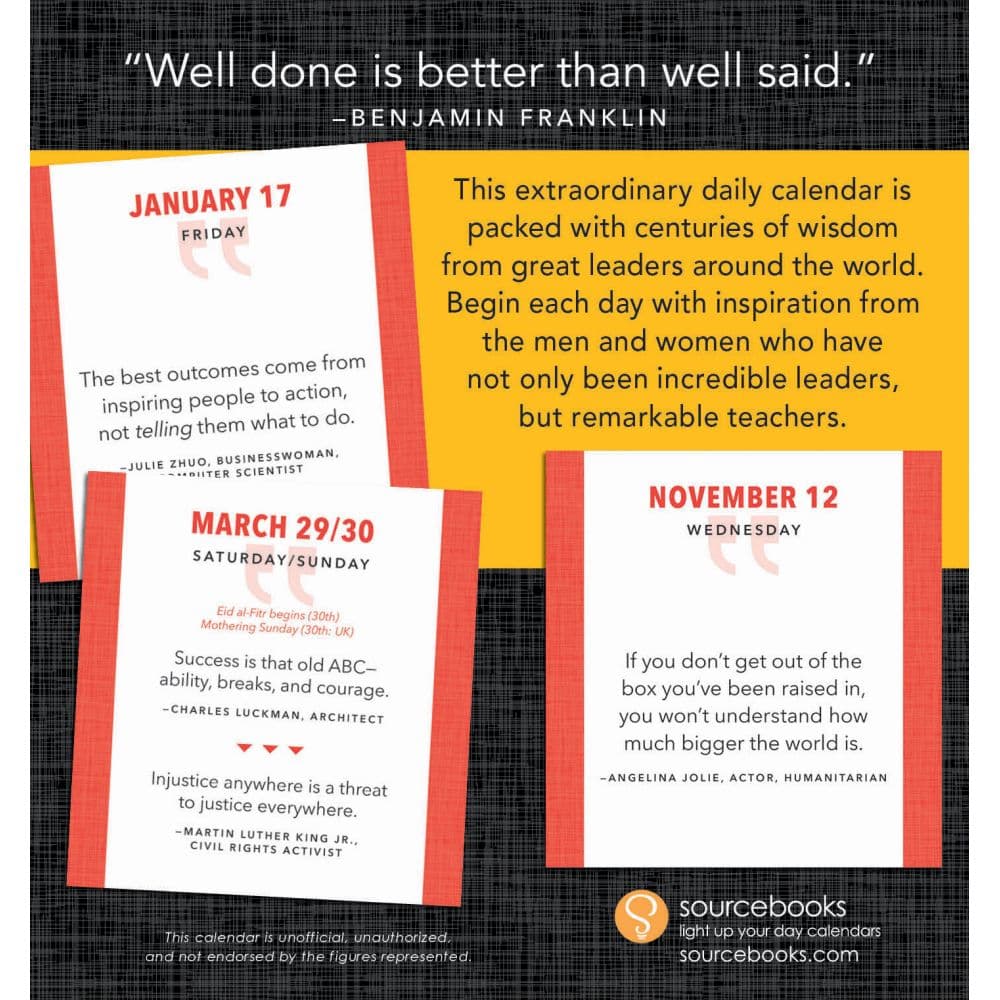 Great Quotes From Great Leaders 2025 Desk Calendar First Alternate Image width=&quot;1000&quot; height=&quot;1000&quot;