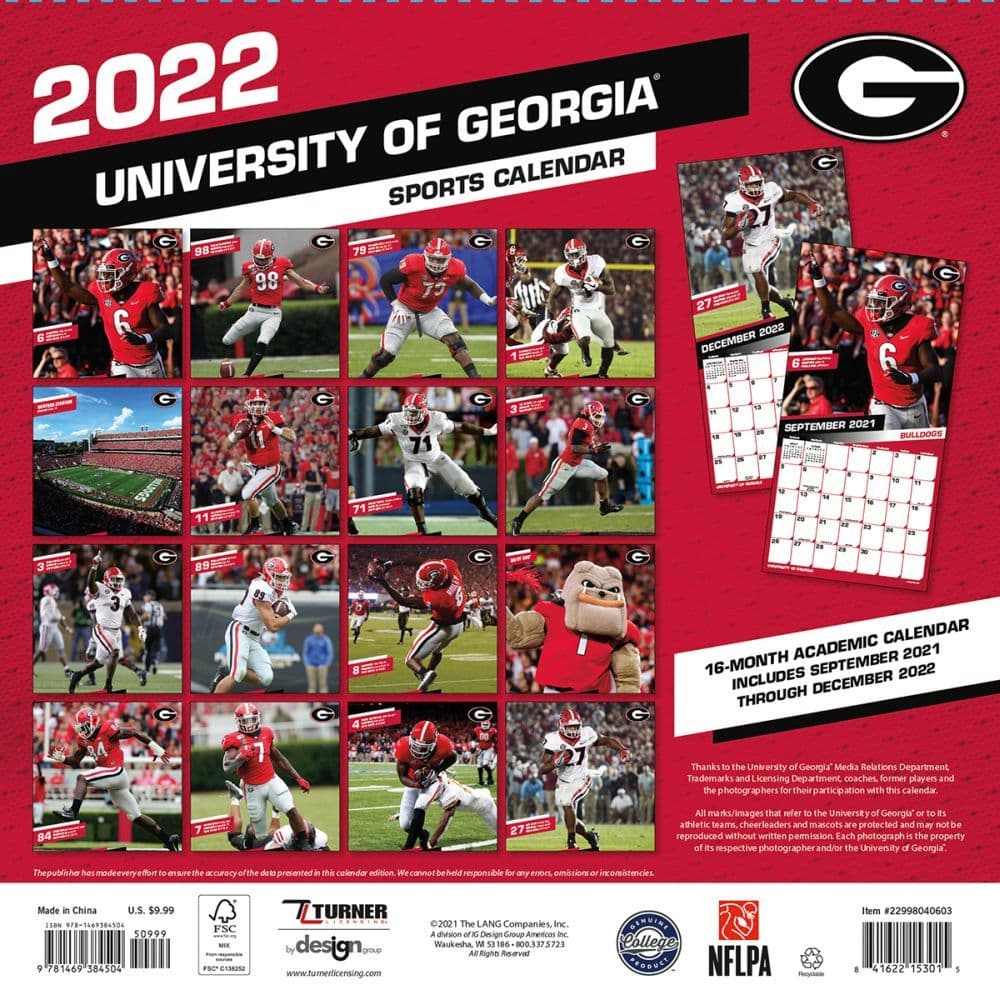 Ga Bulldogs 2022 Schedule Col Georgia Bulldogs 2022 Mini Wall Calendar - Calendars.com