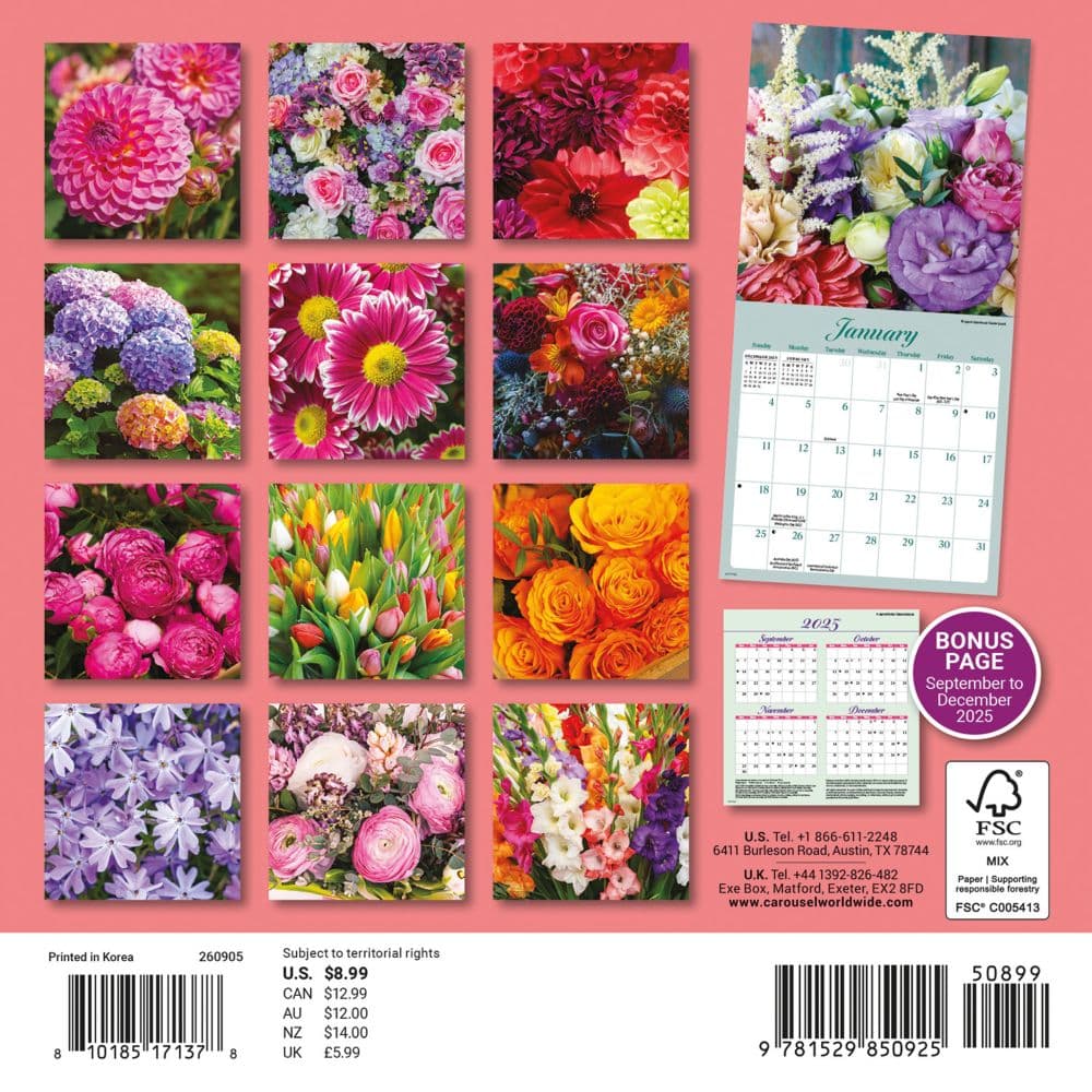 Flowers Special Value 2026 Mini Wall Calendar First Alternate Image