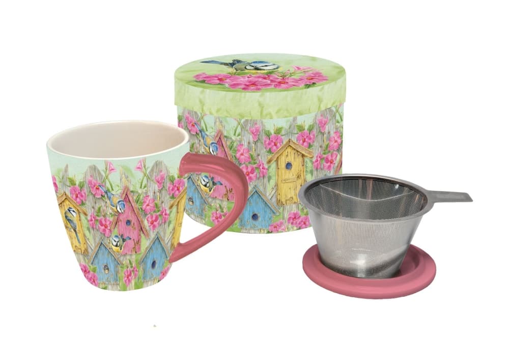 Birdhouse Gate Tea Infusion Mug by Jane Shasky