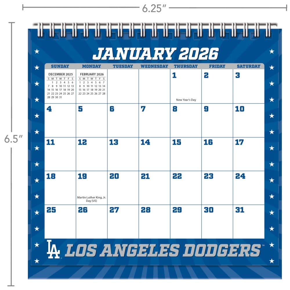 MLB Los Angeles Dodgers 2026 Easel Desk Calendar Third Alternate image