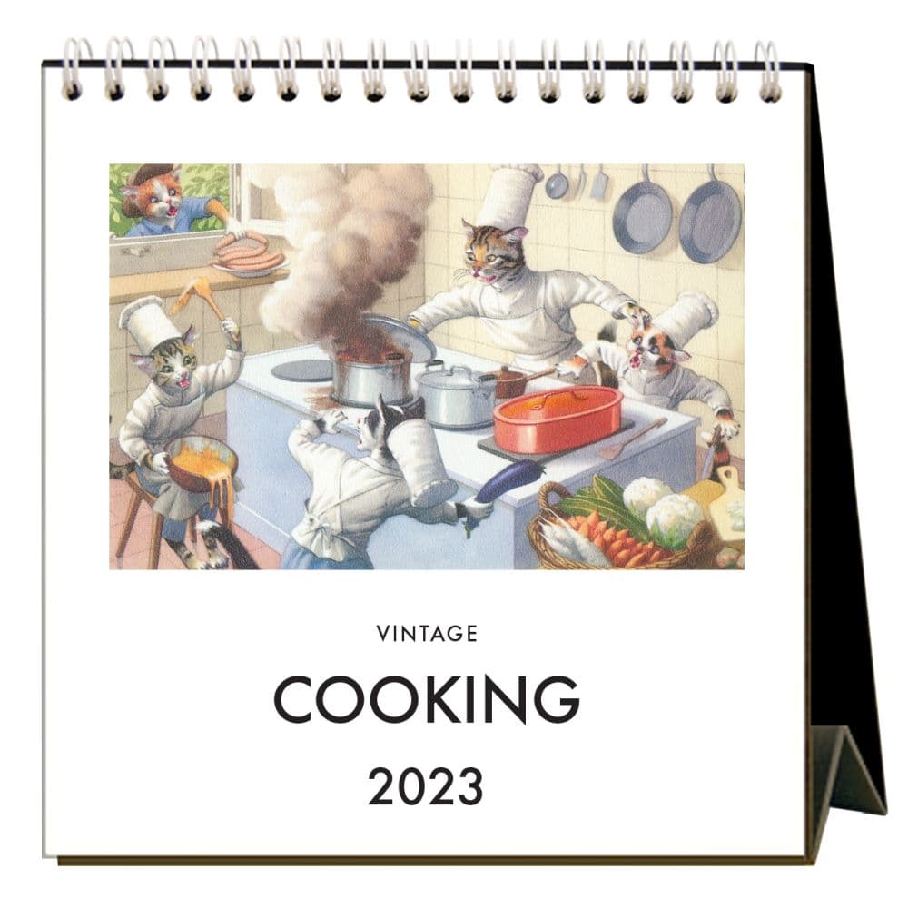 Found Image Press Cooking 2023 Easel Calendar