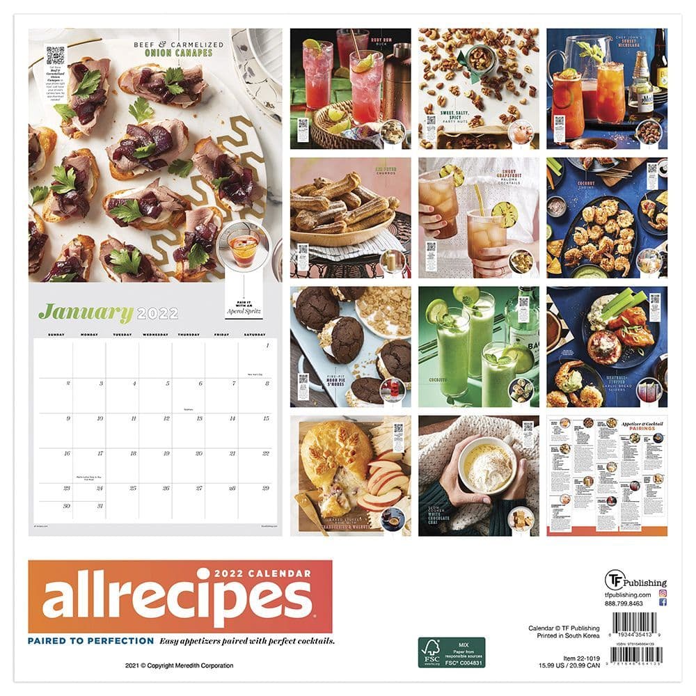 All Recipes Paired To Perfection 2022 Wall Calendar - Calendars.com