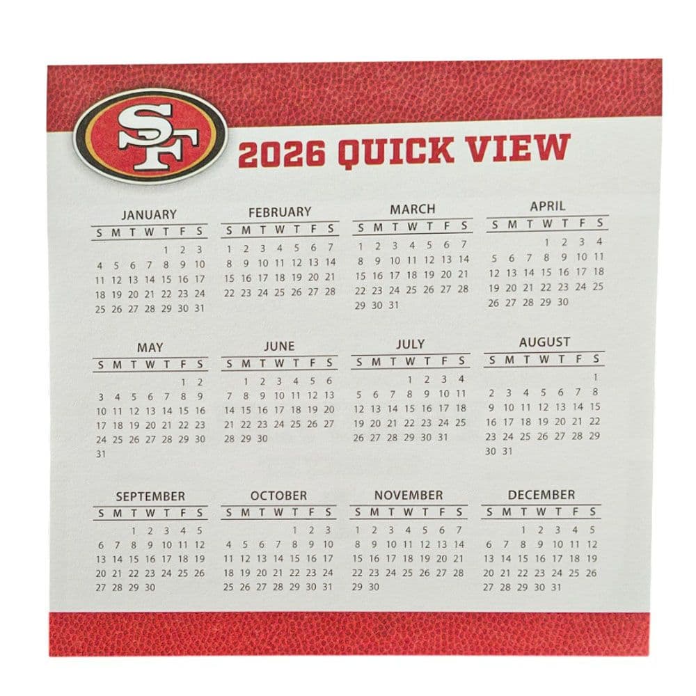 NFL San Francisco 49ers 2026 Desk Calendar Fourth Alternate Image