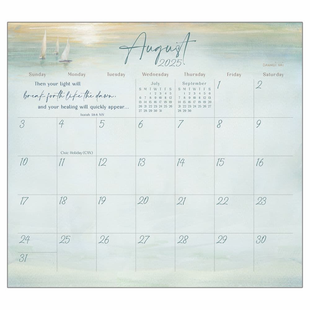 Light Gently Falling 2025 Magnetic Desk Pad - Calendars.com