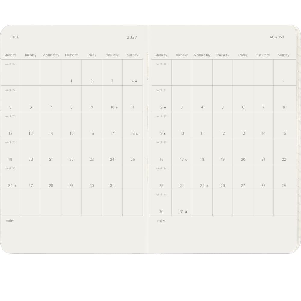 Moleskine Sapphire Blue Pocket 2027 Soft Cover Weekly Planner Fourth Alternate Image