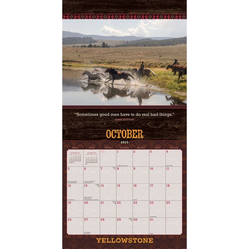 Yellowstone TV 2025 Wall Calendar Twelfth  Alternate Image