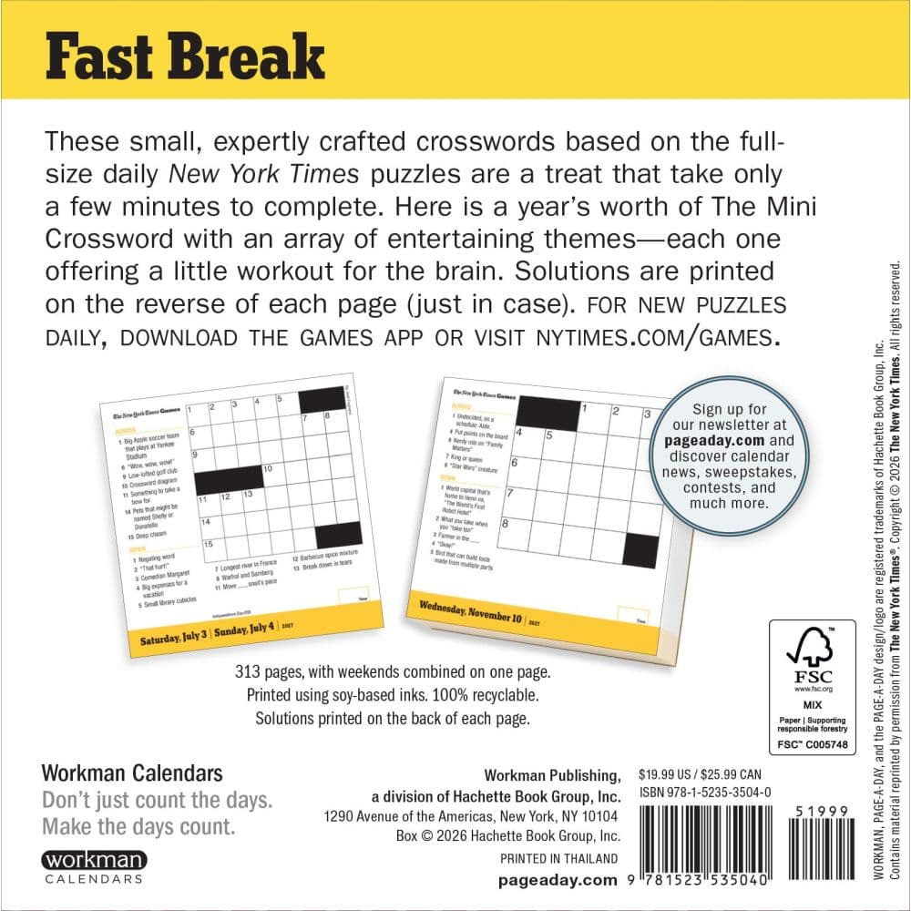 New York Times Mini Crossword 2027 Page-A-Day Desk Calendar First Alternate Image