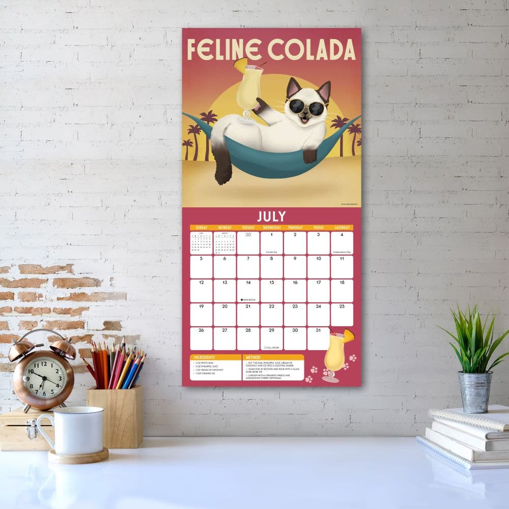 Kitty Cocktails 2026 Wall Calendar Fourth Alternate Image