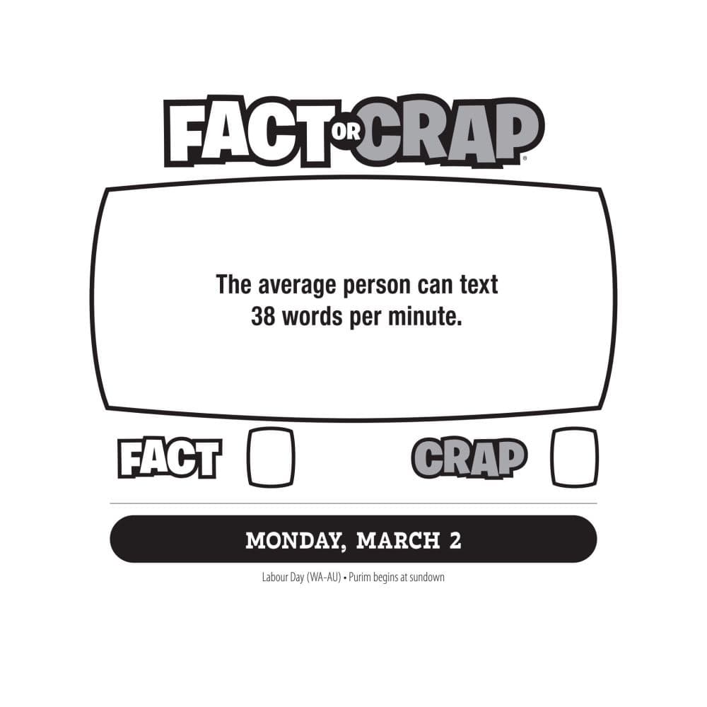 Fact or Crap 2026 Desk Calendar Second Alternate Image