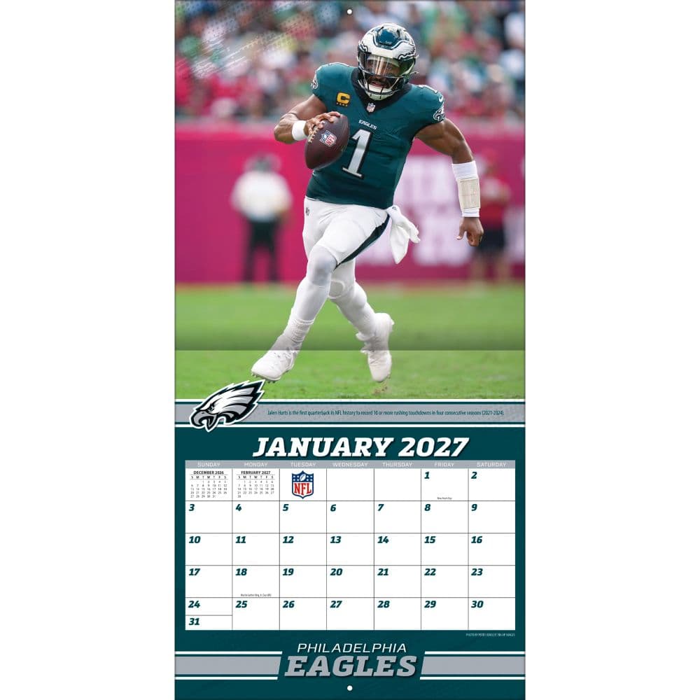 NFL Philadelphia Eagles Jalen Hurts 2027 Wall Calendar Third Alternate Image