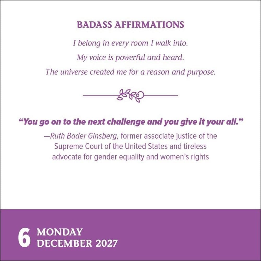 Badass Affirmations 2027 Desk Calendar Sixth Alternate Image