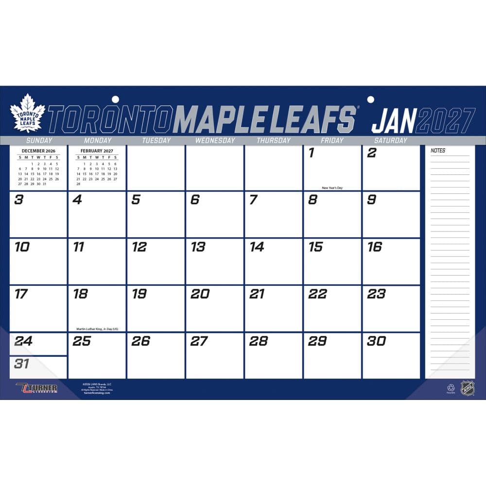 NHL Toronto Maple Leafs 2027 Desk Pad First Alternate Image