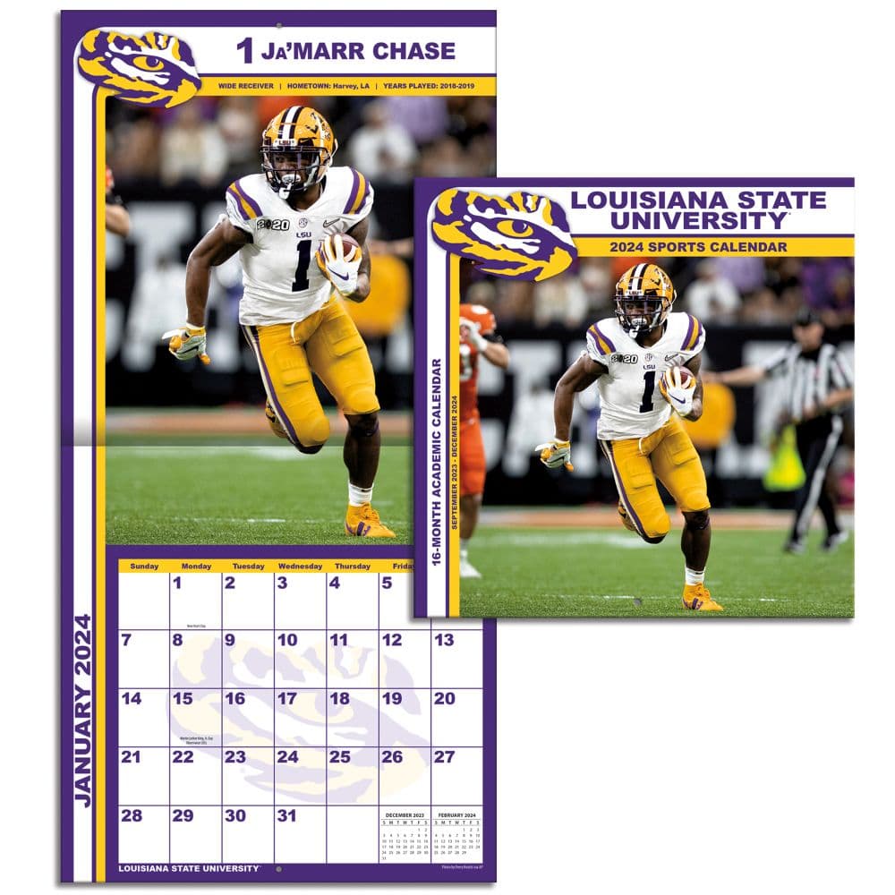 LSU Tigers 2024 Mini Wall Calendar