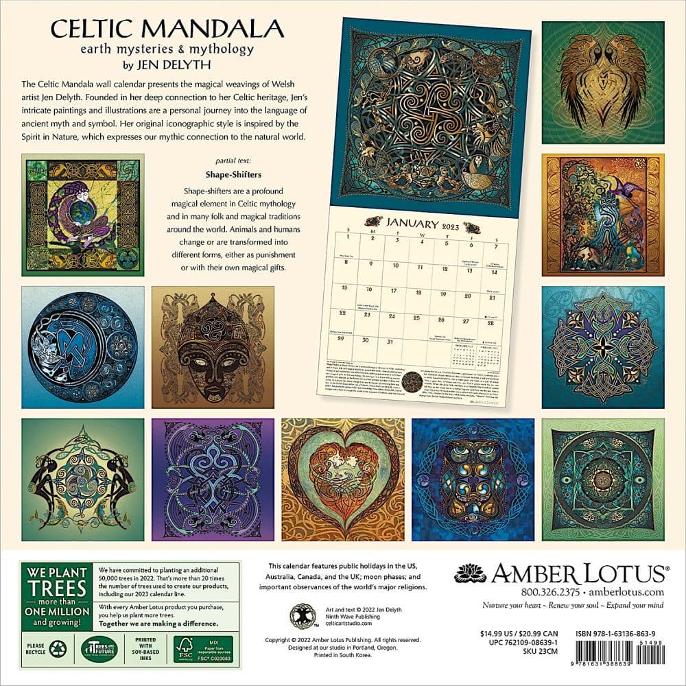 Celtic Calendar 2023 Celtic Mandala 2023 Wall Calendar - Calendars.com