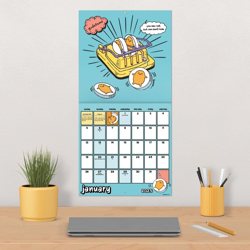 Gudetama 2025 Wall Calendar Fourth Alternate Image width=&quot;1000&quot; height=&quot;1000&quot;