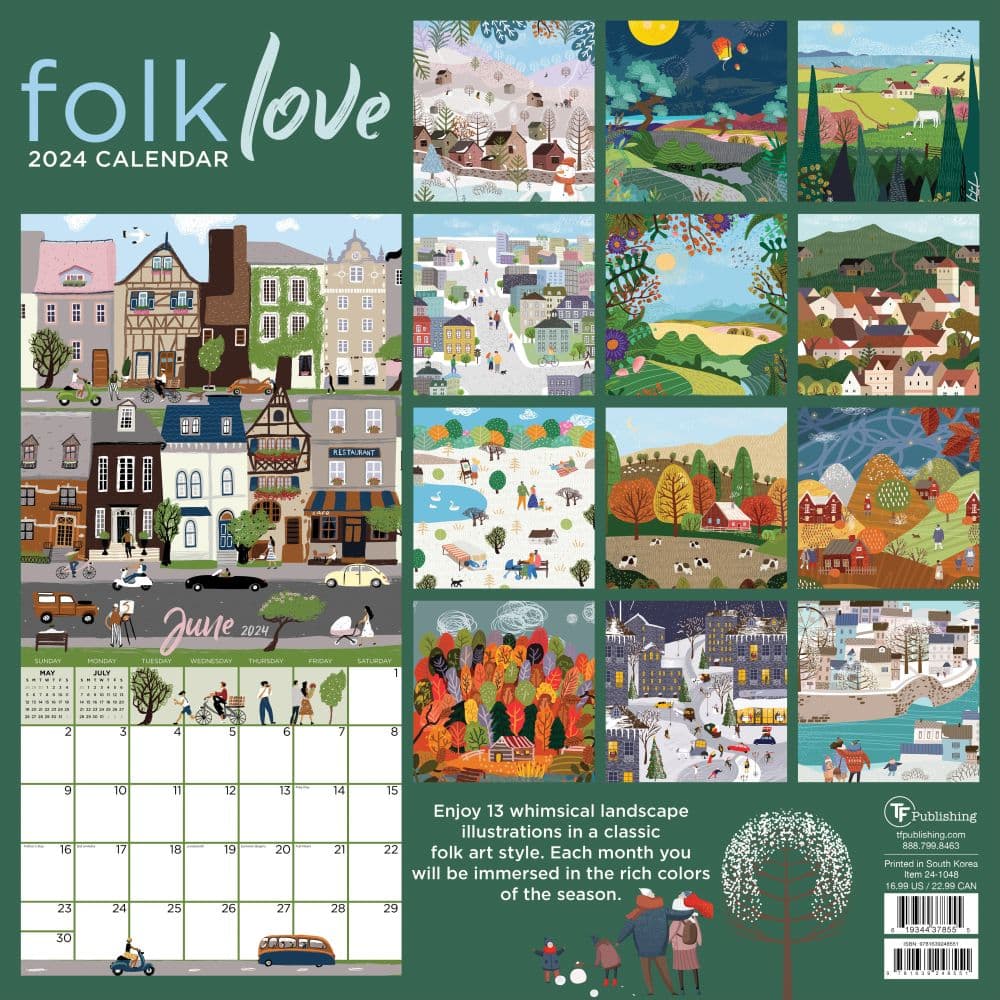 Folk Love 2024 Wall Calendar