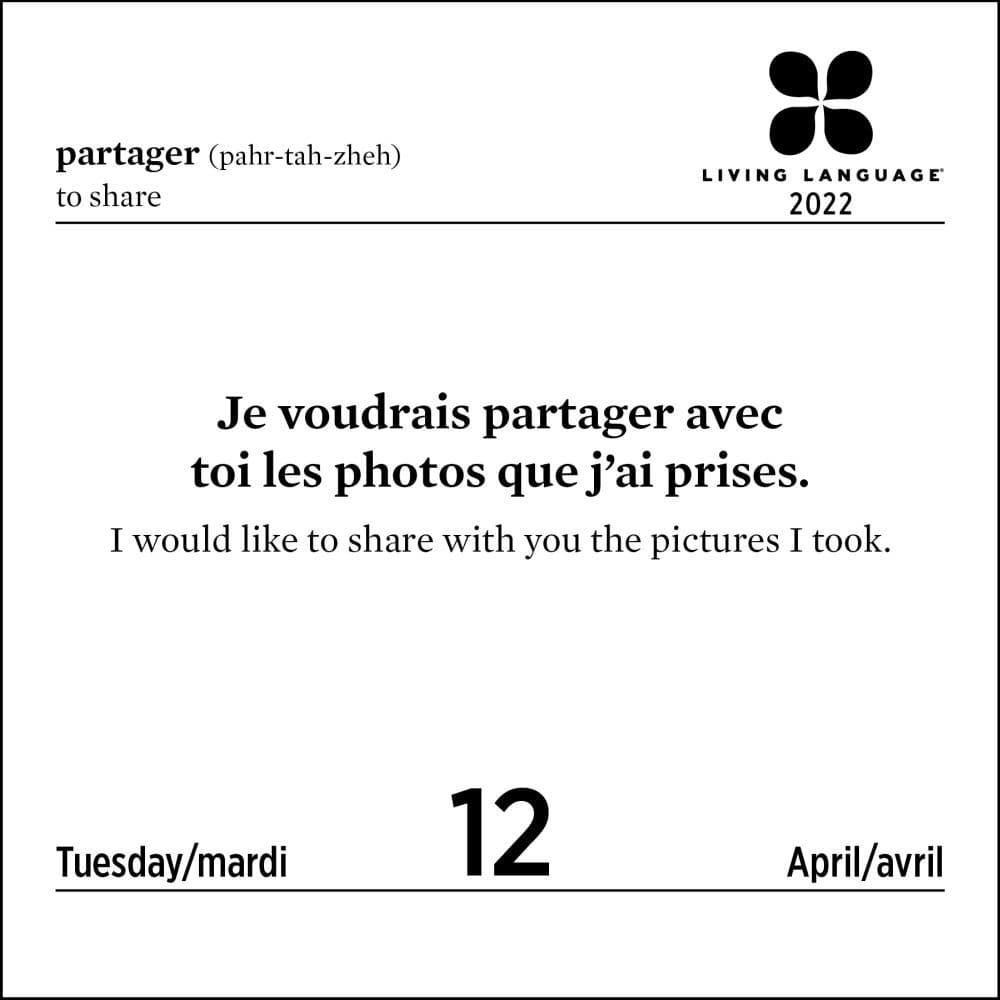 Living Language French 2022 Day-To-Day Calendar - Calendars.com