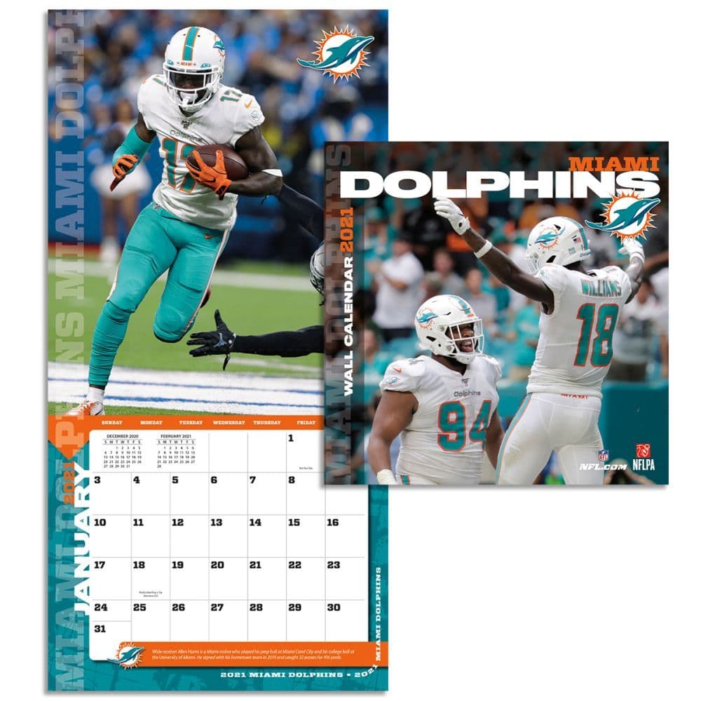 Miami Dolphins Mini Wall Calendar