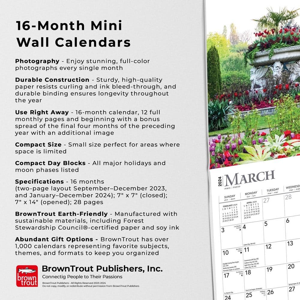 Gardens 2024 Mini Wall Calendar Fourth Alternate Image width=&quot;1000&quot; height=&quot;1000&quot;