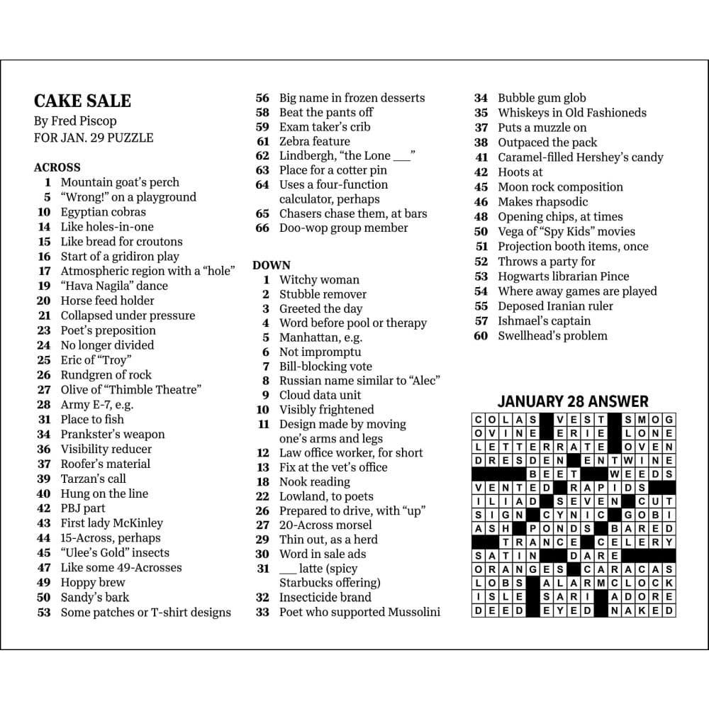 USA Today Crossword Puzzles 2024 Desk Calendar interior 2