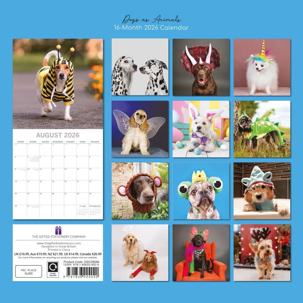 Dogs as Animals 2026 Wall Calendar First Alternate Image