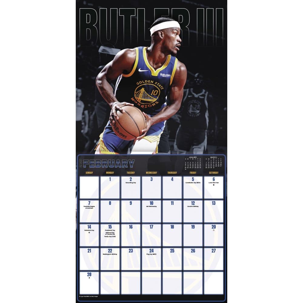 Golden State Warriors 2027 Wall Calendar Third Alternate Image