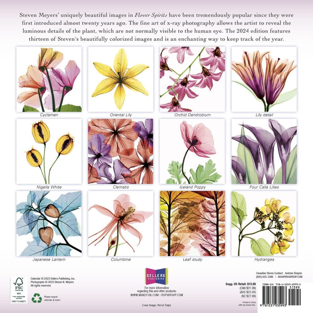 Flower Spirits 2024 Wall Calendar