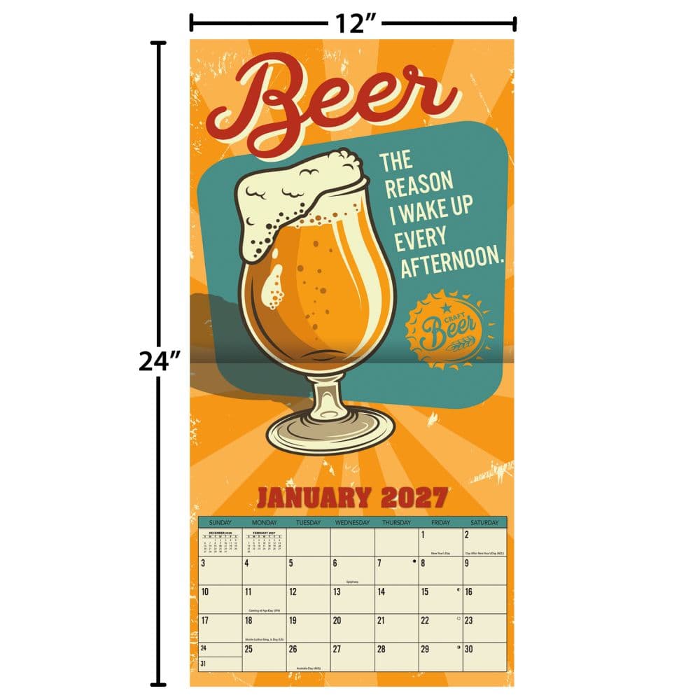Beer Photo 2027 Wall Calendar Fourth Alternate Image