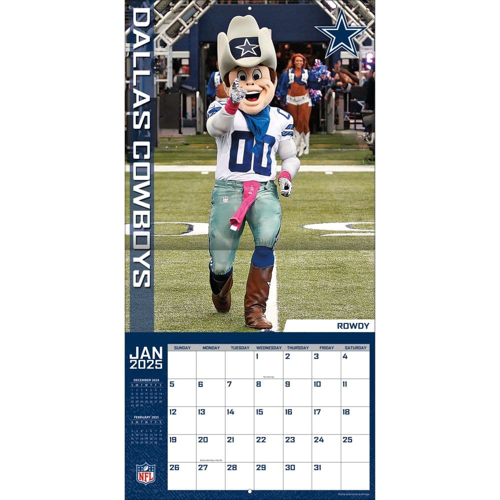 NFL Mascots 2025 Wall Calendar Third Alternate Image