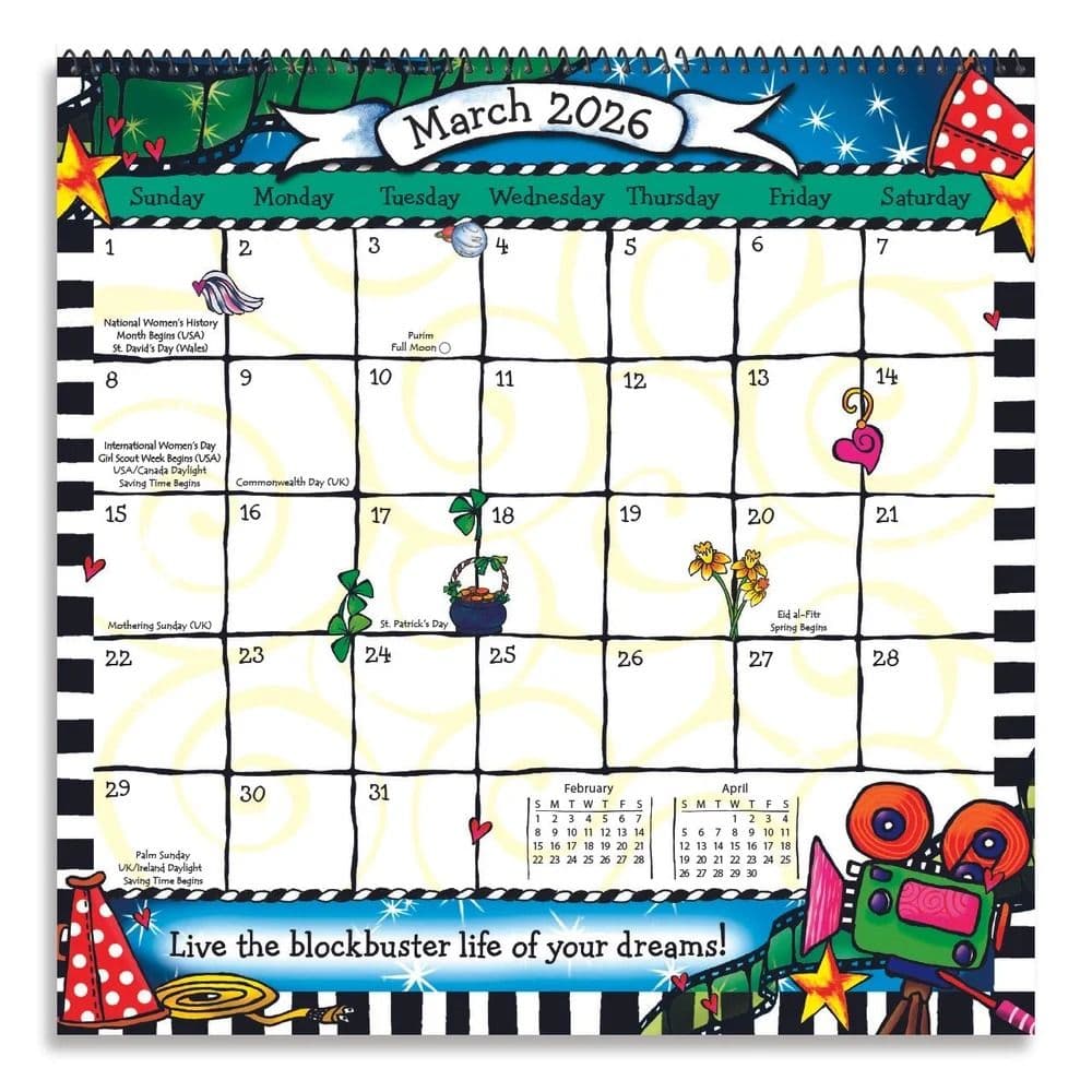 Live A Life Worth Loving 2026 Wall Calendar by Suzy Toronto Seventh  Alternate Image