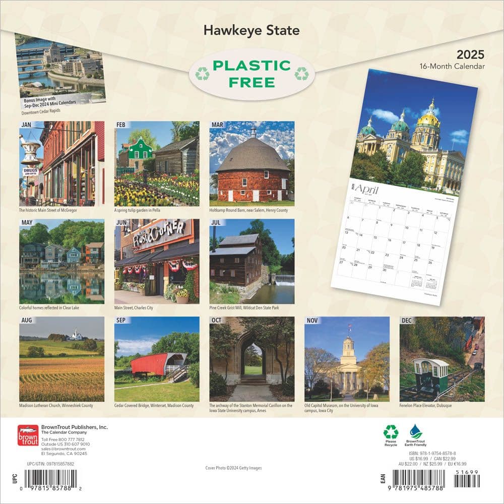 Hawkeye State Iowa Places 2025 Wall Calendar First Alternate Image