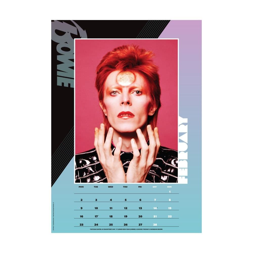 David Bowie Poster 2026 Wall Calendar Fourth Alternate Image