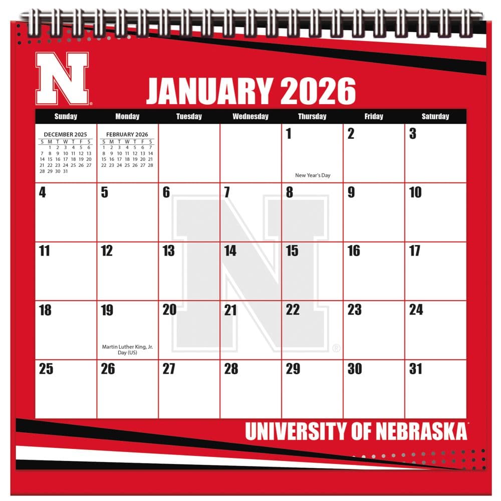 Nebraska Cornhuskers 2026 Easel Desk Calendar Second Alternate Image