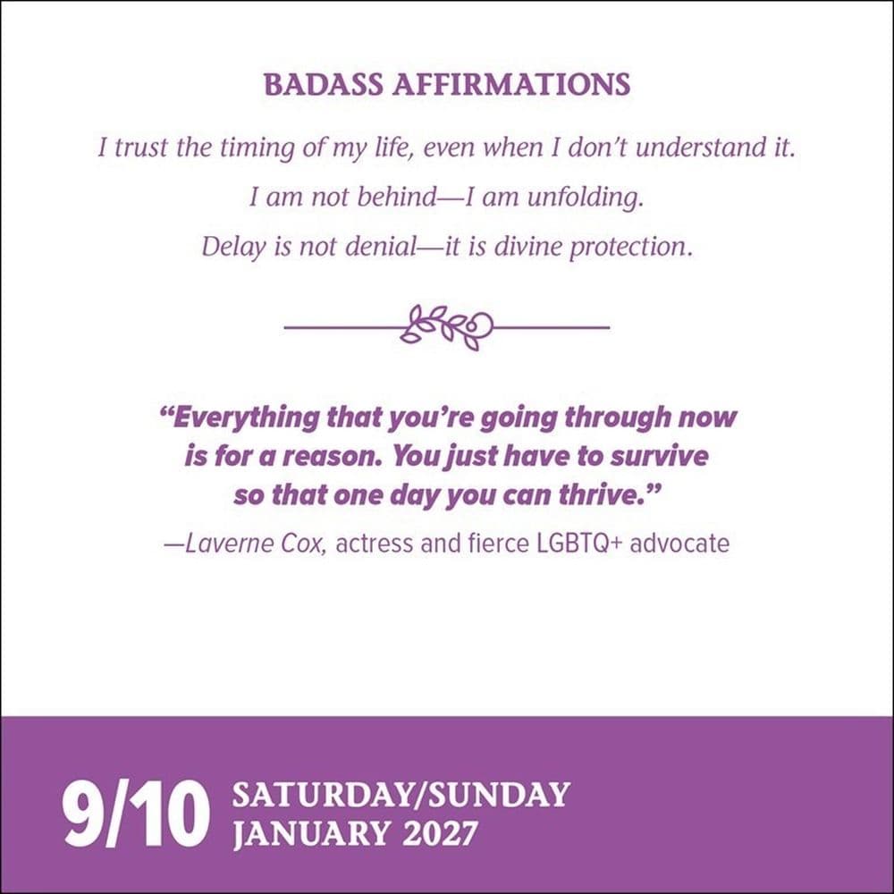 Badass Affirmations 2027 Desk Calendar Second Alternate Image