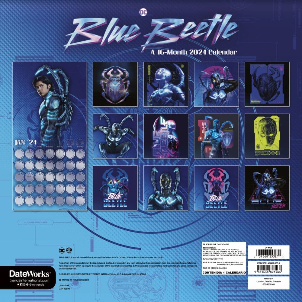 Blue Beetle 2024 Wall Calendar First Alternate Image width=&quot;1000&quot; height=&quot;1000&quot;