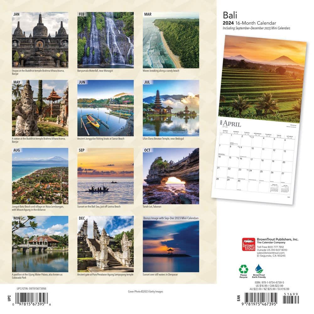 Bali 2024 Wall Calendar