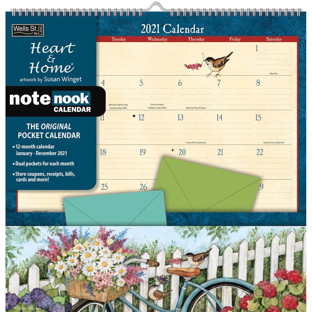 Heart Home Note Nook Pocket Wall Calendar by Susan Winget Calendars com