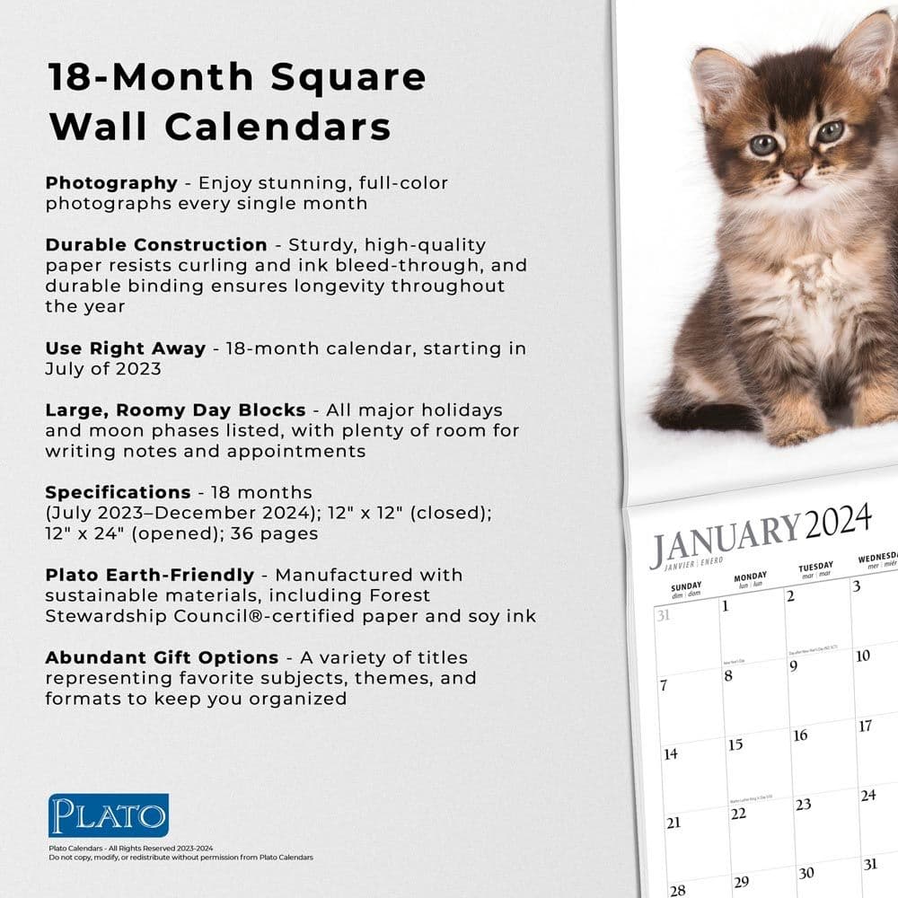 Happy Kittens 2024 Wall Calendar