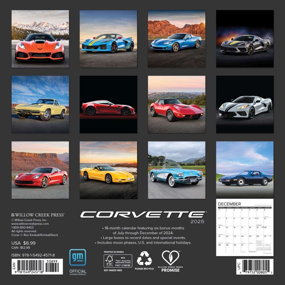 Corvette 2025 Mini Wall Calendar First Alternate Image width=&quot;1000&quot; height=&quot;1000&quot;