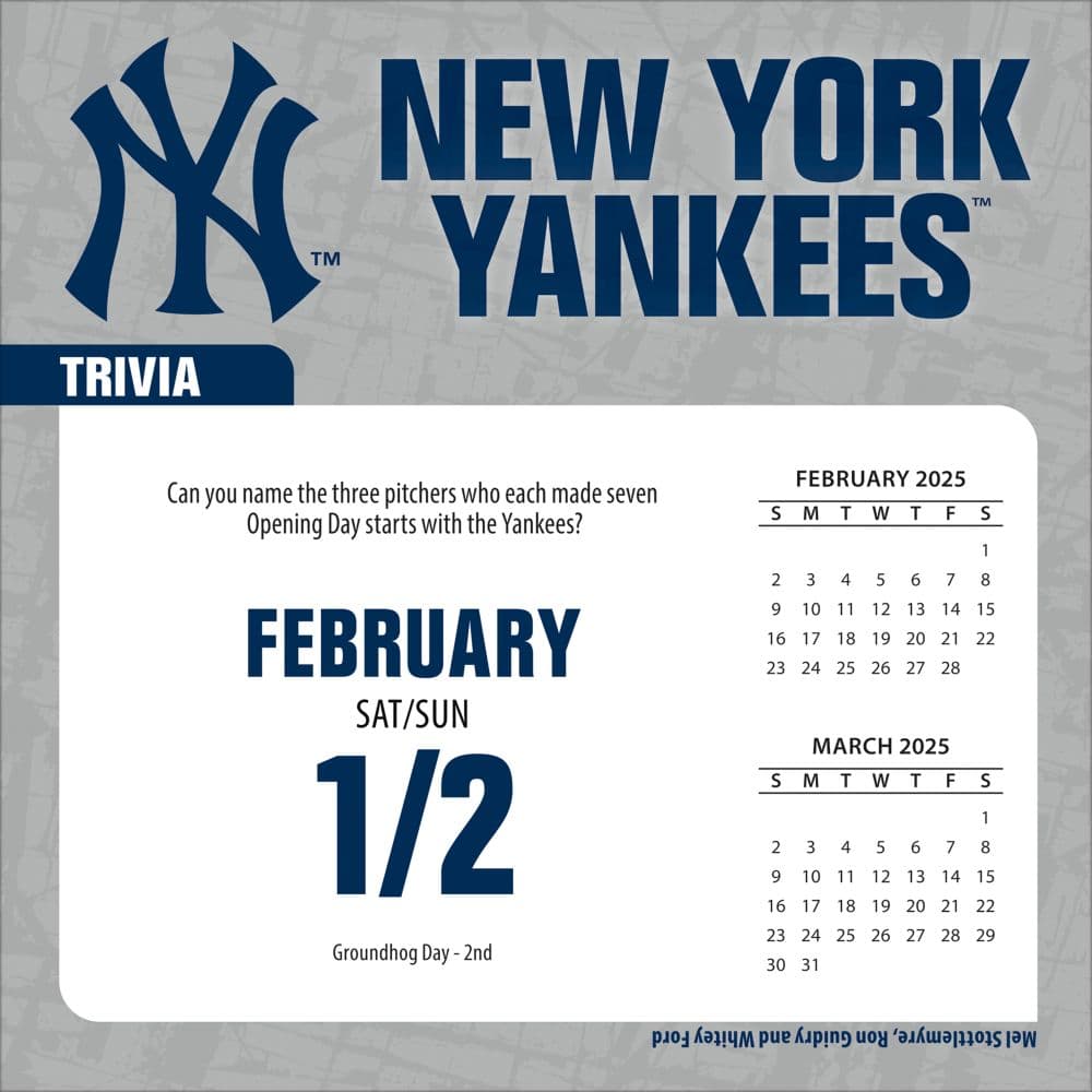 MLB New York Yankees 2025 Desk Calendar Second Alternate Image