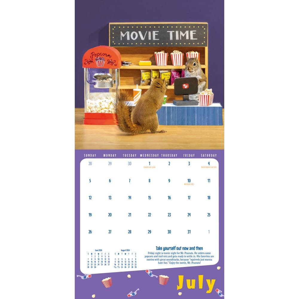 Secret Life of Squirrels 2026 Mini Wall Calendar Fourth Alternate Image