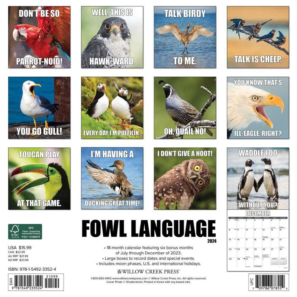 Fowl Language 2024 Wall Calendar Calendars Com   555fb831 8615 435b 9a5c 790673402a44